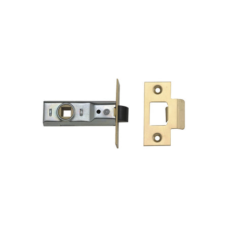 UNION Tubular Mortice Latch 2648 Polished Brass 64mm 2.5in Visi