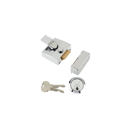 Yale Locks 85 Deadlocking Nightlatch 40mm Backset Chrome Finish Box