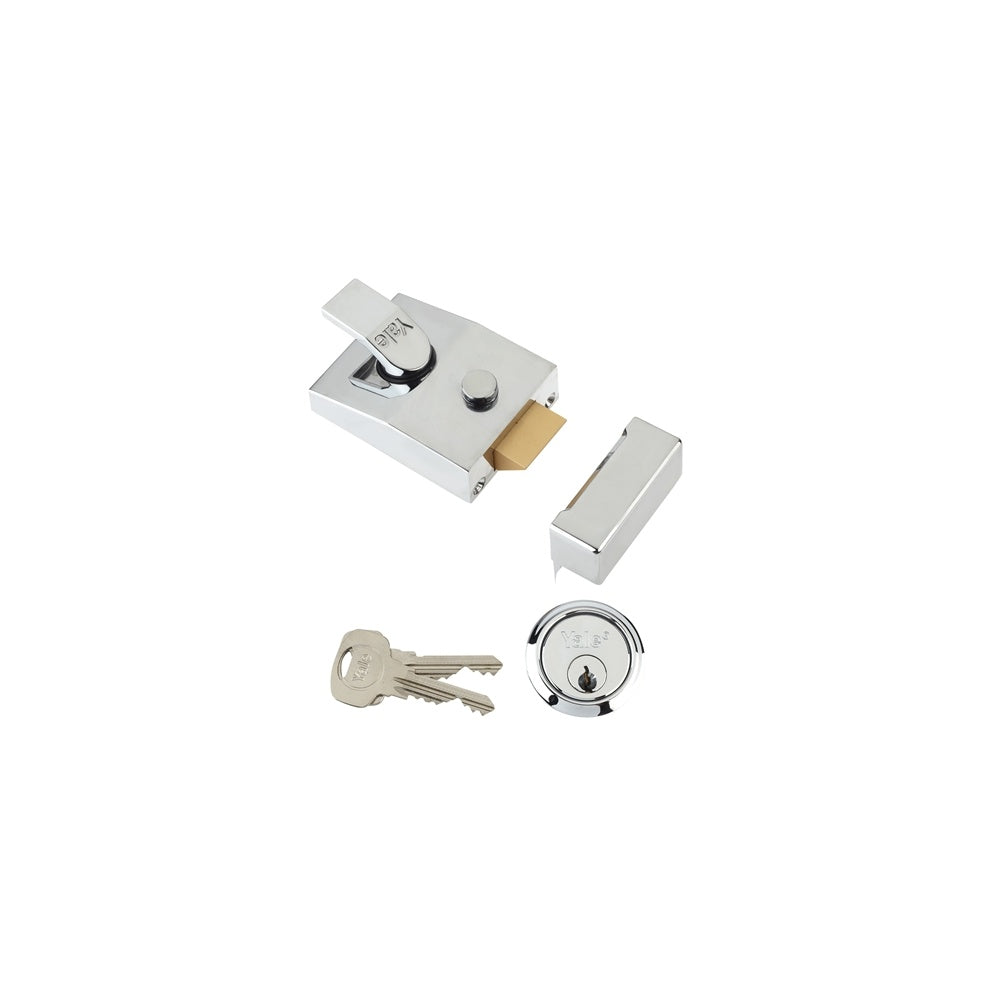 Yale Locks 89 Deadlock Nightlatch 60mm Backset Chrome Finish Box