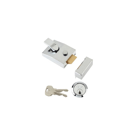 Yale Locks 89 Deadlock Nightlatch 60mm Backset Chrome Finish Box