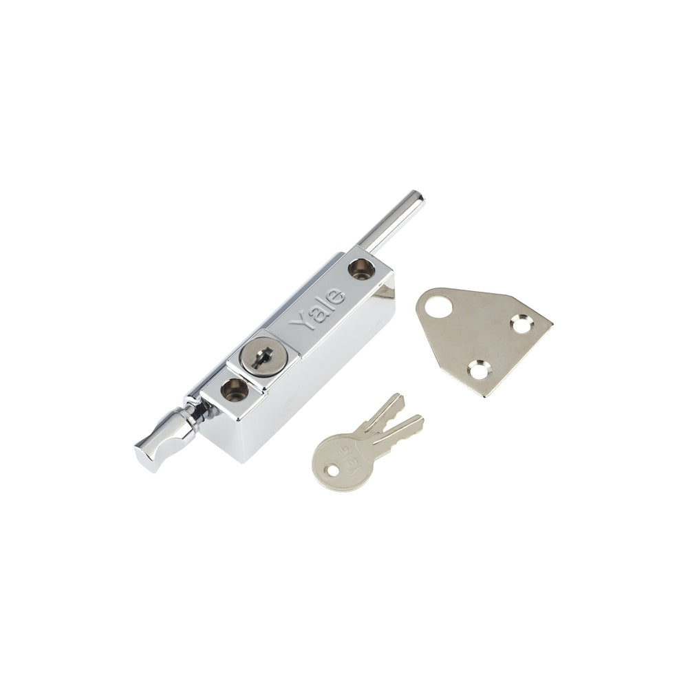 Yale Locks P124 Door Push Bolt Polished Chrome Finish Visi