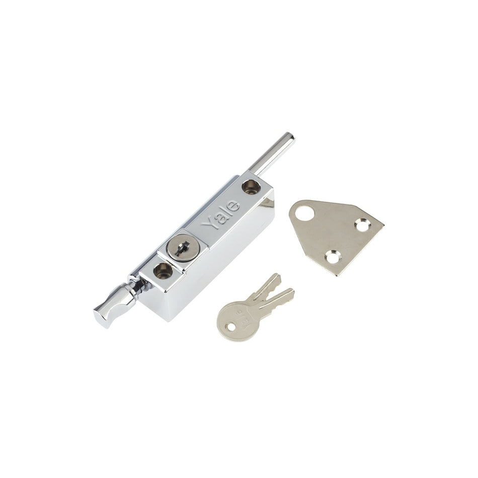 Yale Locks P124 Door Push Bolt Polished Chrome Finish Visi