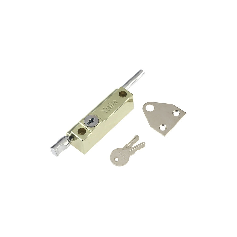 Yale Locks P124 Door Push Bolt Brass Finish Visi
