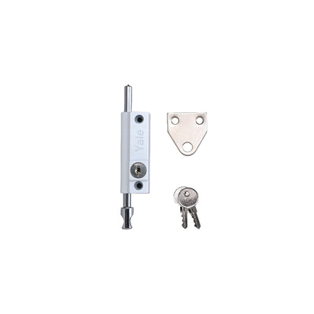 Yale Locks P124 Door Push Bolt White Finish Visi