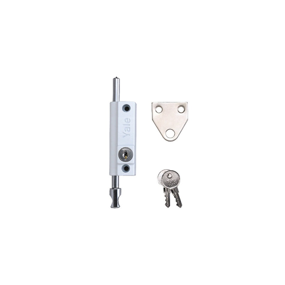 Yale Locks P124 Door Push Bolt White Finish Visi