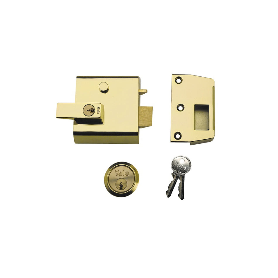 Yale Locks P1 Double Security Nightlatch 60mm Backset Chrome Finish Visi