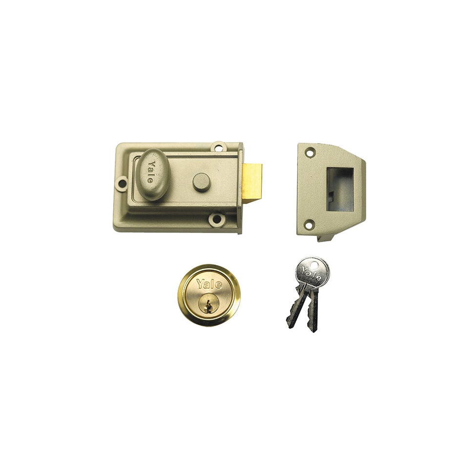 Yale Locks P77 Traditional Nightlatch 60mm Backset Chrome Finish Visi