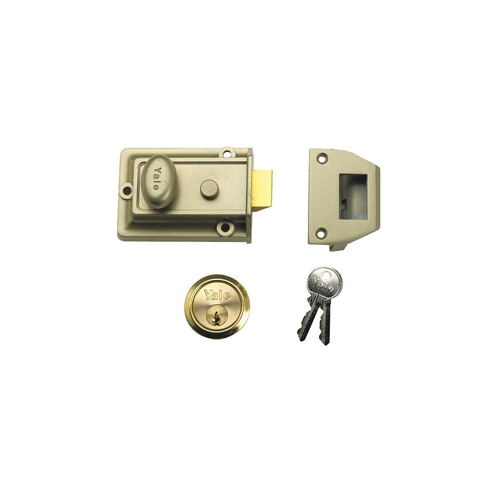 Yale Locks P77 Traditional Nightlatch 60mm Backset ENB Finish Visi