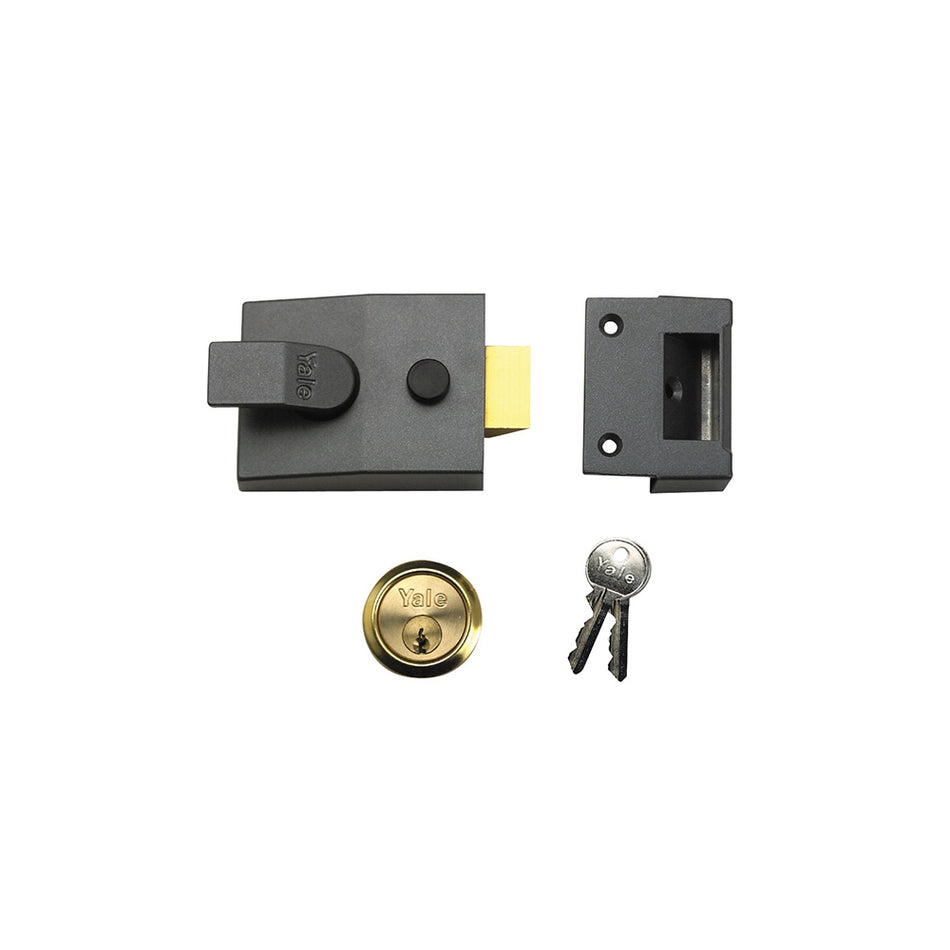 Yale Locks P89 Deadlock Nightlatch 60mm Backset DMG Finish Visi