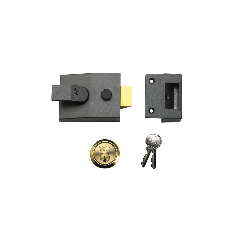 Yale Locks P89 Deadlock Nightlatch 60mm Backset DMG Finish Satin Chrome Cylinder Visi