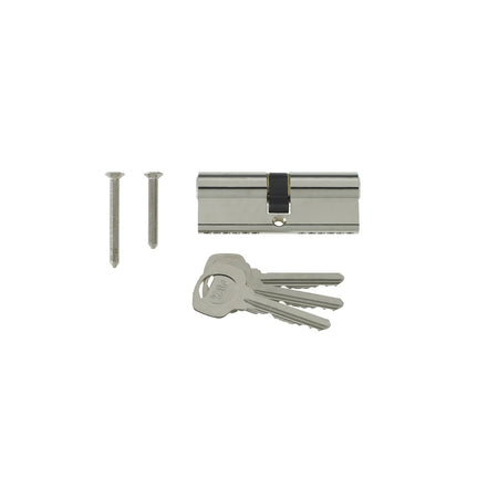 Yale Locks Euro Double Cylinder Kitemark 40 x 50 (100mm) Nickel Plated Visi