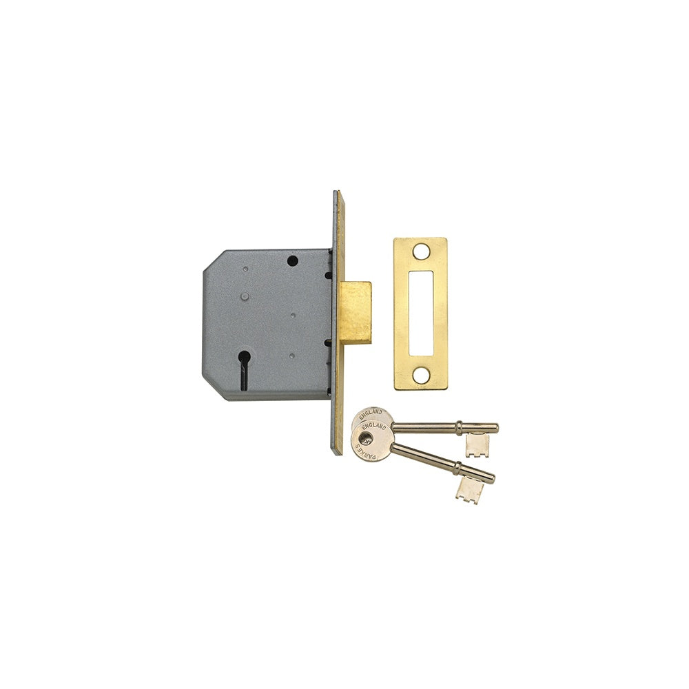 Yale Locks PM322 3 Lever Mortice Deadlock 65mm 2.5in Polished Chrome