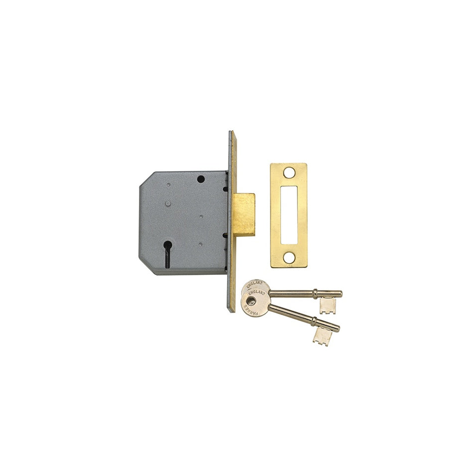 Yale Locks PM322 3 Lever Mortice Deadlock 65mm 2.5in Polished Chrome