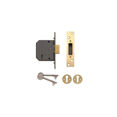 Yale Locks PM552 5 Lever Mortice Deadlock 80mm 3in Polished Brass
