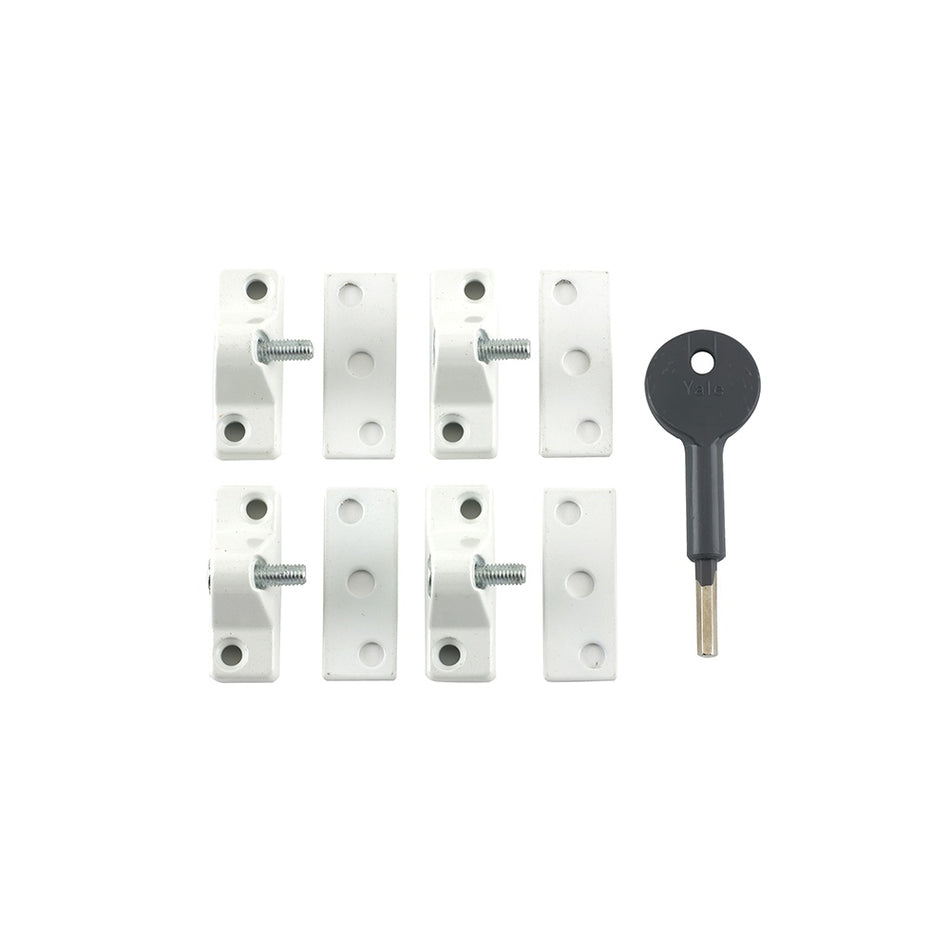 Yale Locks 8K118 Economy Window Lock White Finish Pack of 4 Visi
