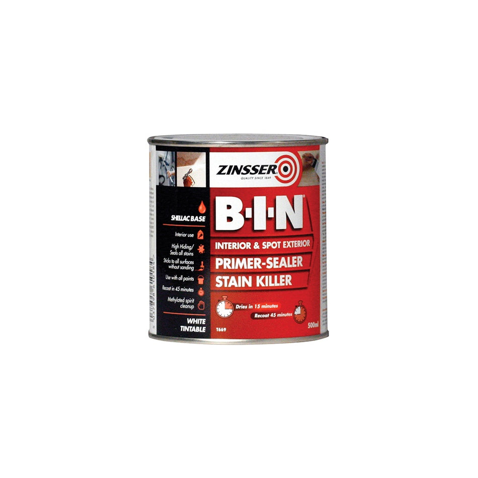 Zinsser B.I.N Primer / Sealer Stain Killer Paint 500ml