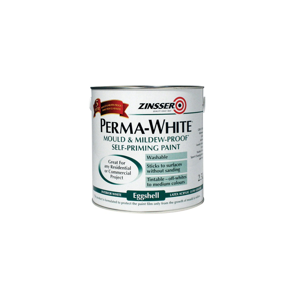 Zinsser Perma-White Interior Paint Eggshell 2.5 Litre