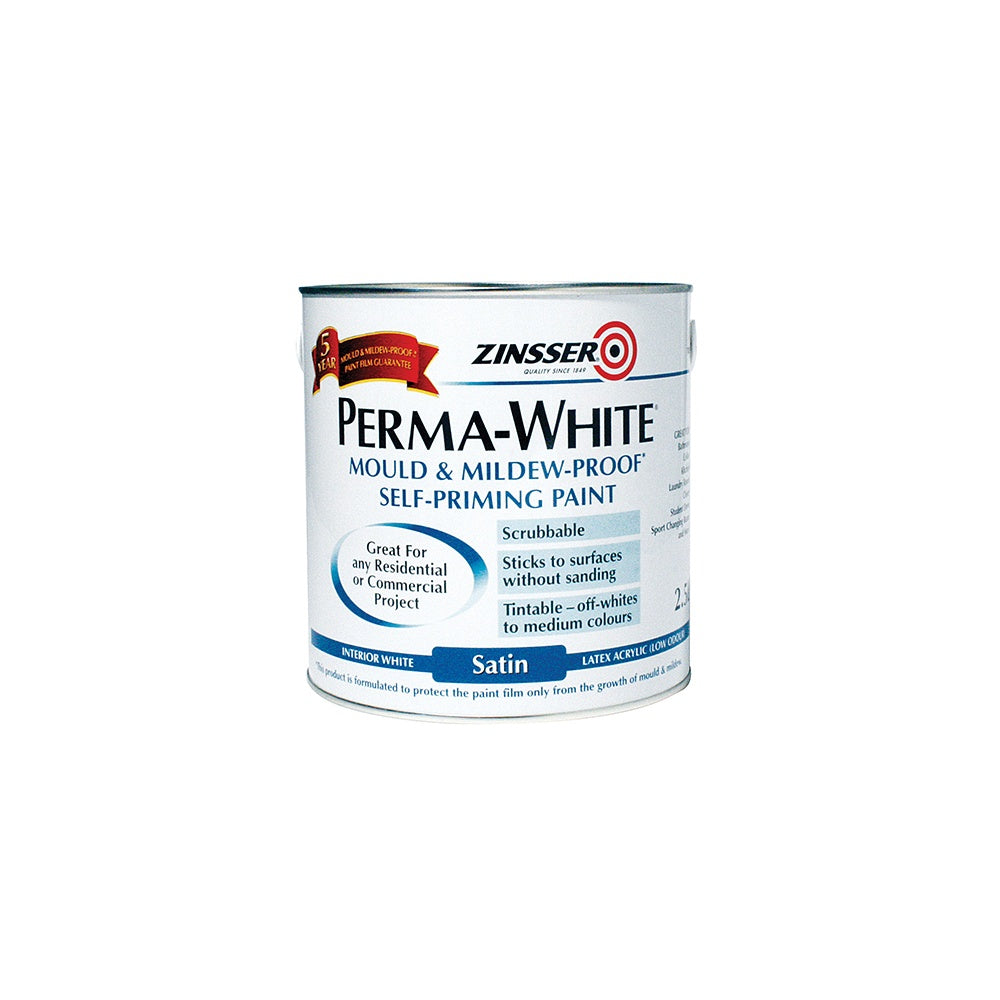 Zinsser Perma-White Interior Paint Satin 2.5 Litre