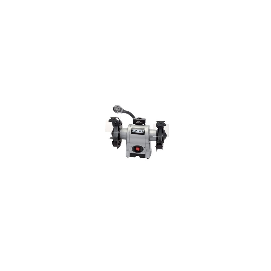 DRAPER 150mm 370W 230V Bench Grinder with Worklight: Model No.GD625L