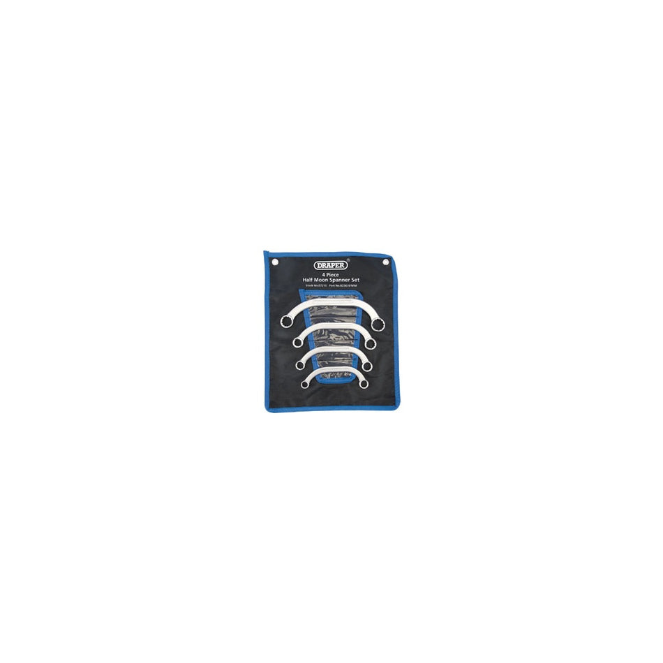 DRAPER 4 Piece Half Moon (Obstruction) Ring Spanner Set: Model No.8236/4/MM