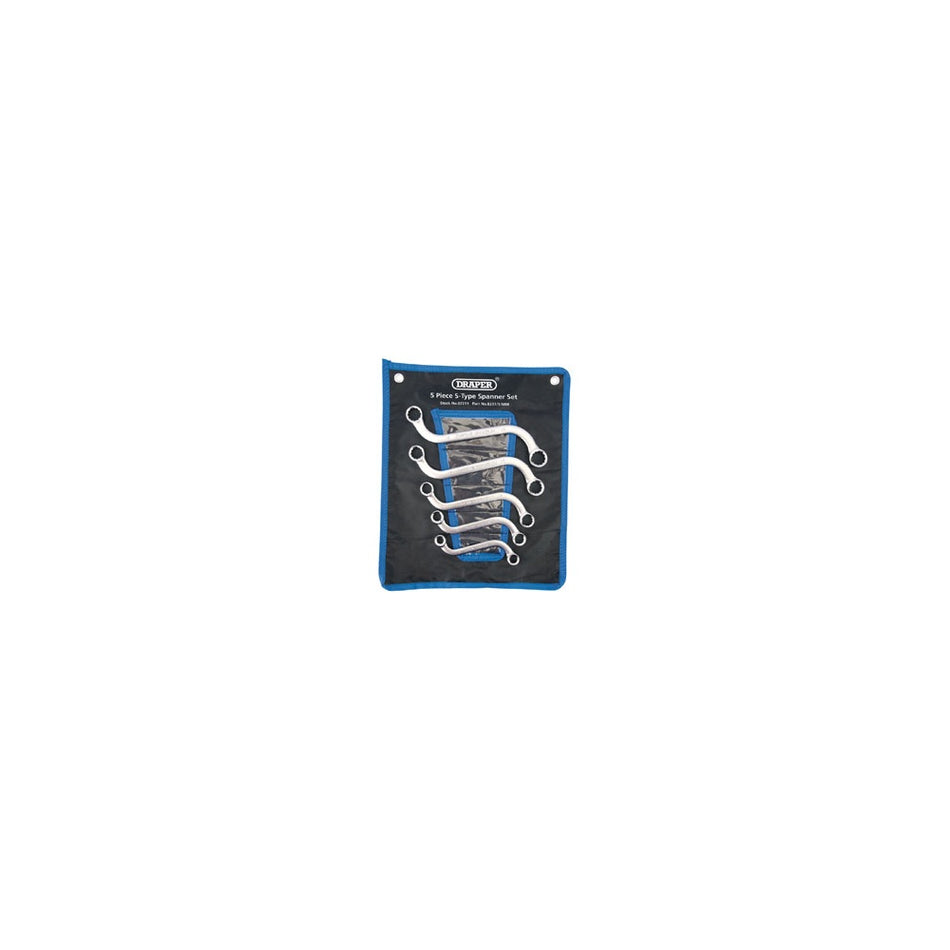 DRAPER 5 Piece S Type (Obstruction) Ring Spanner Set: Model No.8237/5/MM