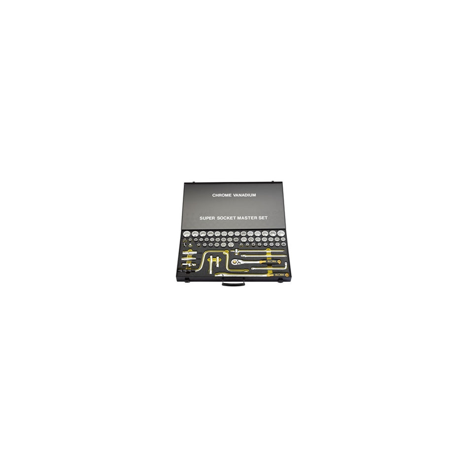 58 Piece 1/2in. Square Drive Metric Whitworth and Metric Socket Set: Model No.770-LSSMF