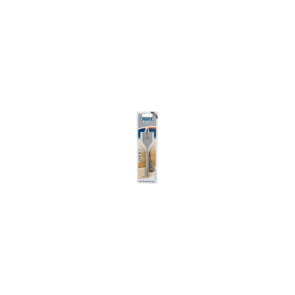 DRAPER Expert 30.0mm Flat Wood Bit: Model No.FB100PB