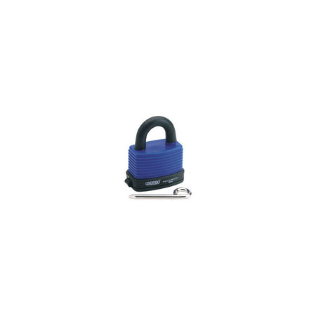 DRAPER 48mm Resetable Weatherproof 4 Number Combination Laminated Steel Padlock and Bumper: Model No.8306/48