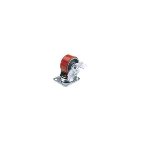 DRAPER 160mm Dia. Swivel Plate Fixing Heavy Duty Polyurethane Wheel with Brake - S.W.L. 400Kg: Model No.606160PB