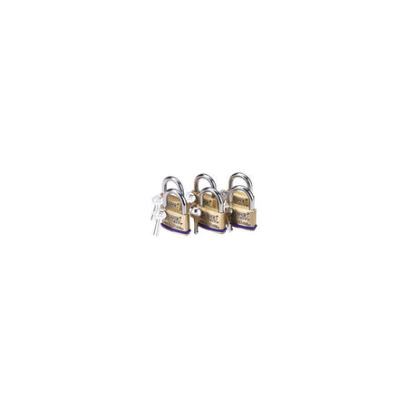 DRAPER Pack of 6 x 60mm Solid Brass Padlocks with Hardened Steel Shackle: Model No.8302/60/KA