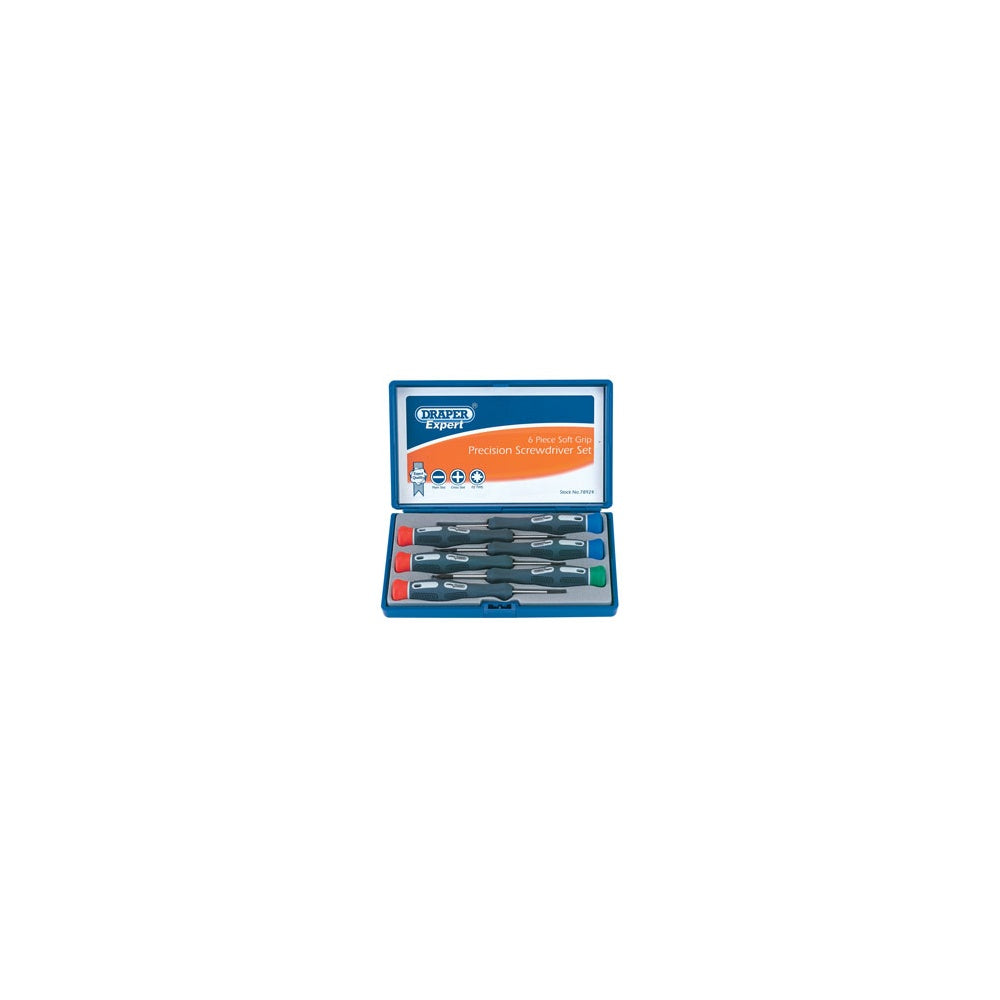 DRAPER Expert 6 Piece Soft Grip Precision Screwdriver Set: Model No.PSS6