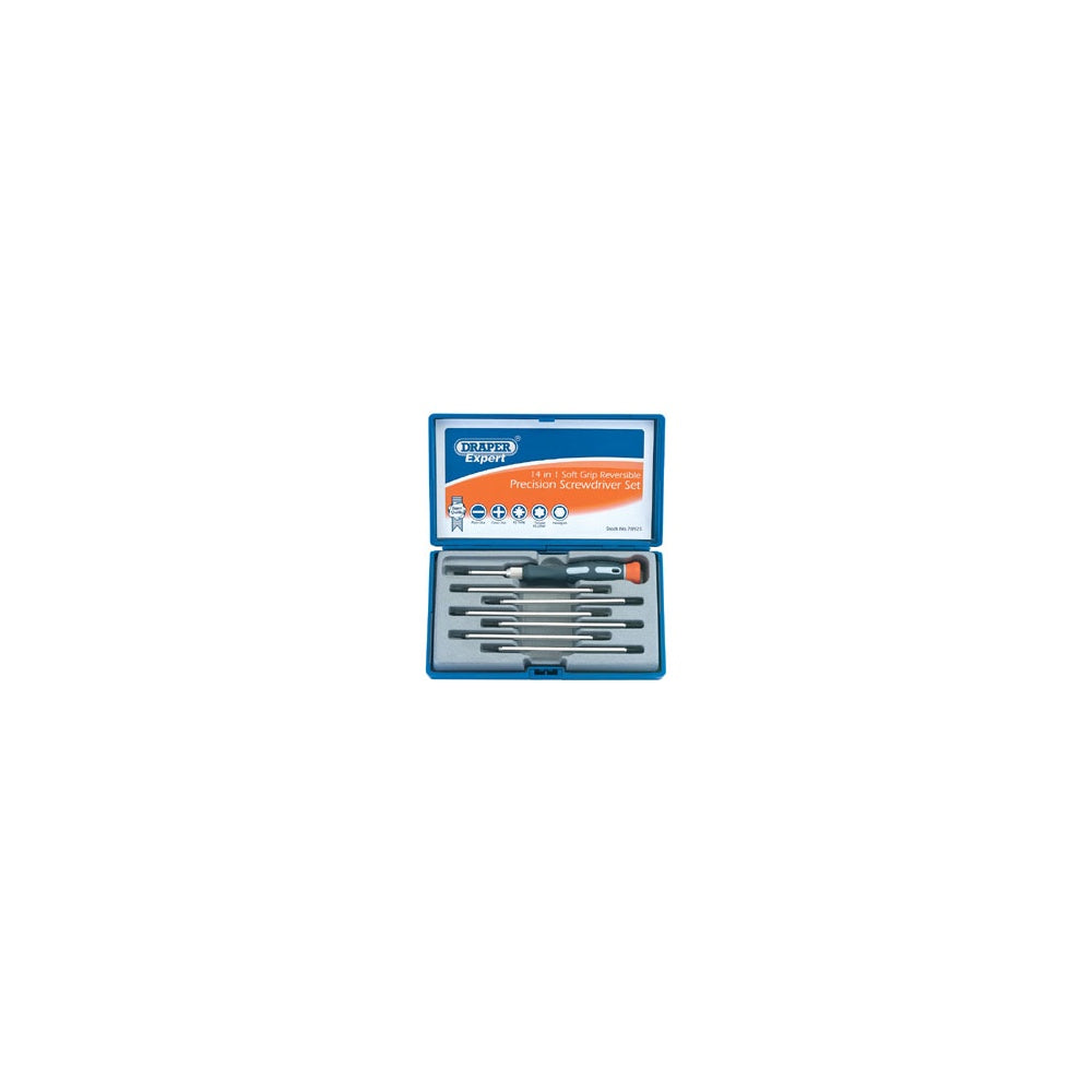 DRAPER Expert 8 Piece Reversible Precision Screwdriver Set: Model No.PSS14R