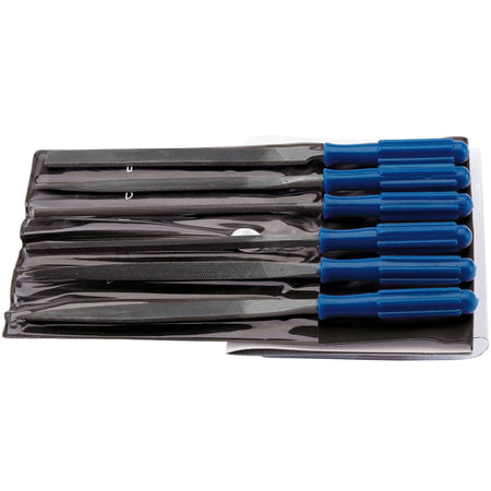 DRAPER 6 Piece 100mm Warding File Set with Handles: Model No.WFS6