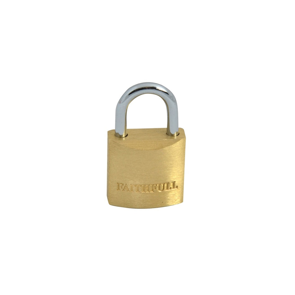 Faithfull Brass Padlock 20mm 3 Keys