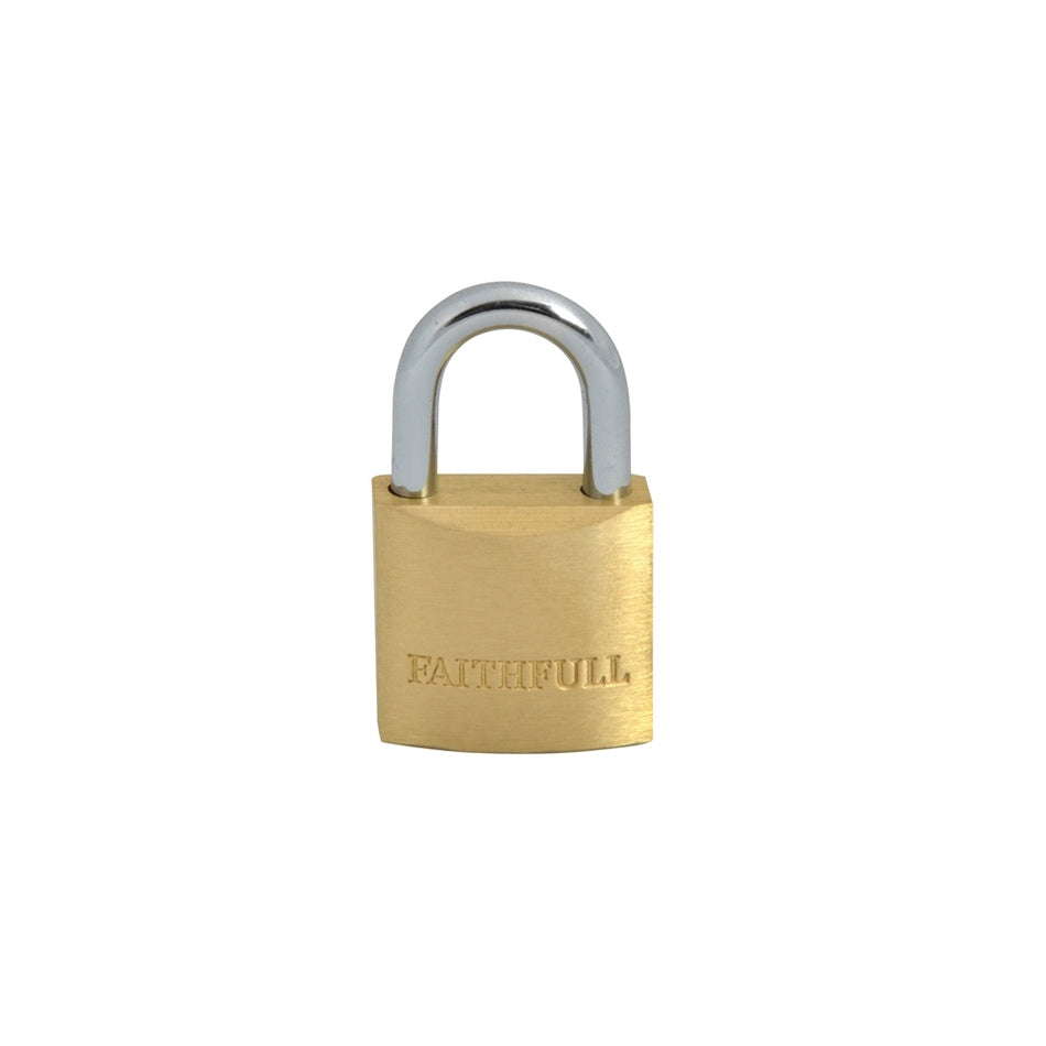 Faithfull Brass Padlock 25mm 3 Keys