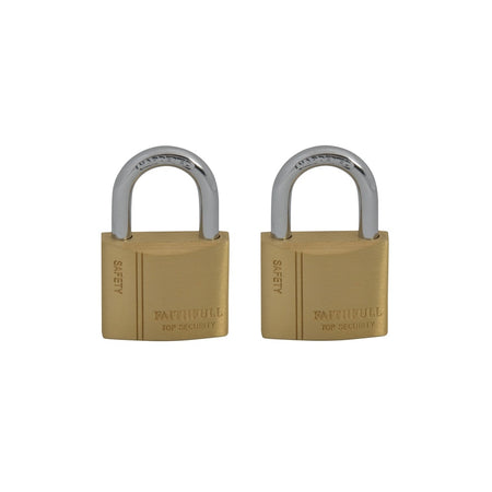 Faithfull Brass Padlock Keyed Alike 2 x 40mm