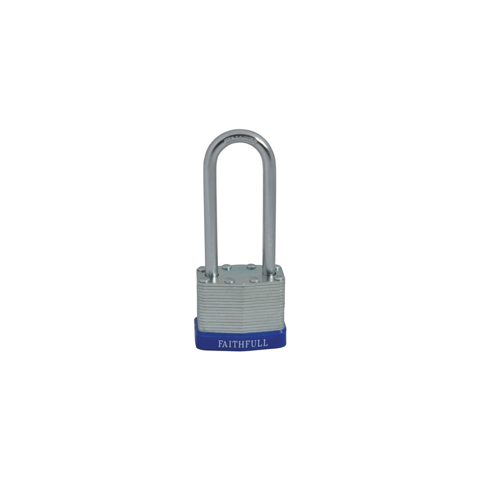 Faithfull Laminated Steel Padlock 40mm Long Shackle 3 Keys