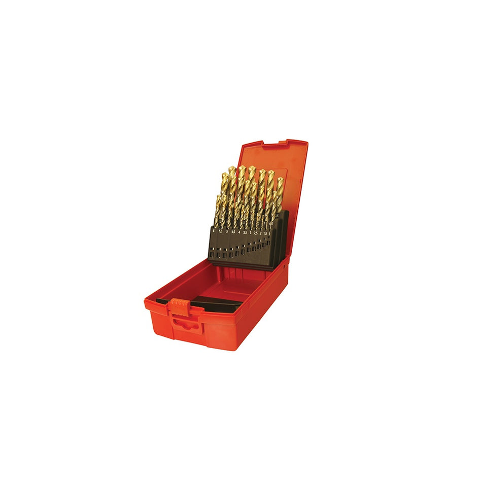 Dormer A095 Set 204 HSS TiN Coated Jobber Drill Set of 25 1.0-13.0 x 0.5mm
