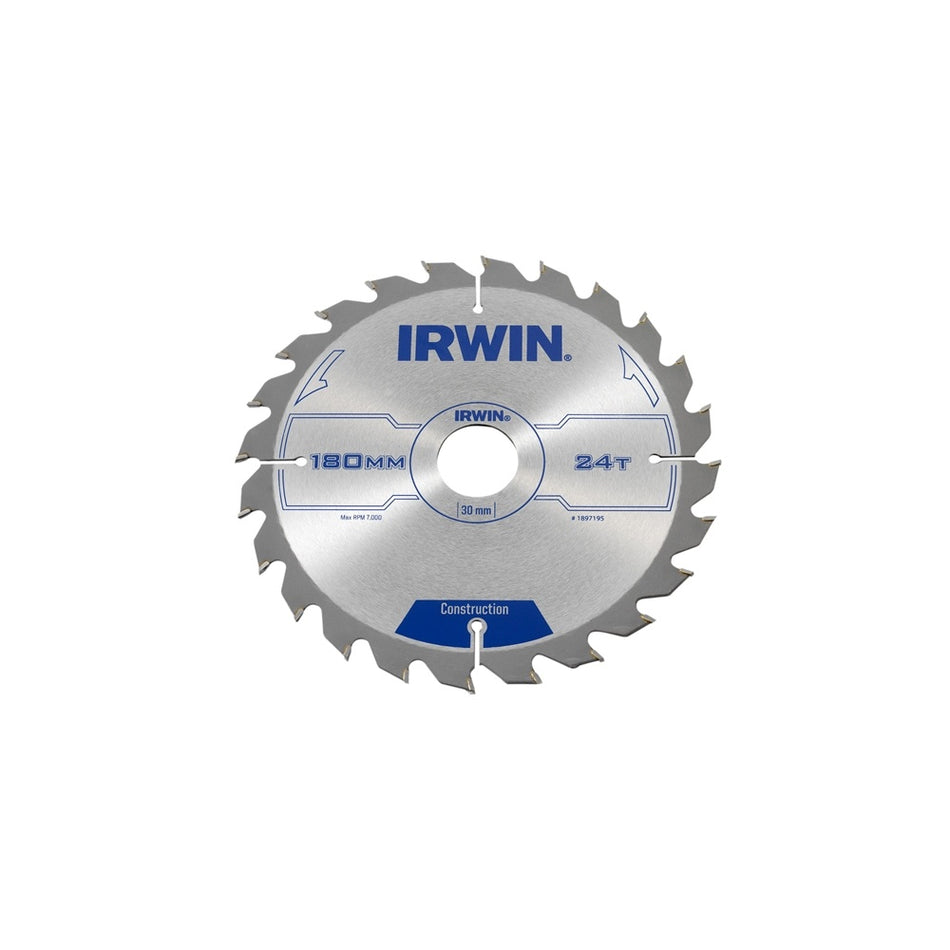 IRWIN Circular Saw Blade 180 x 30mm x 24T ATB