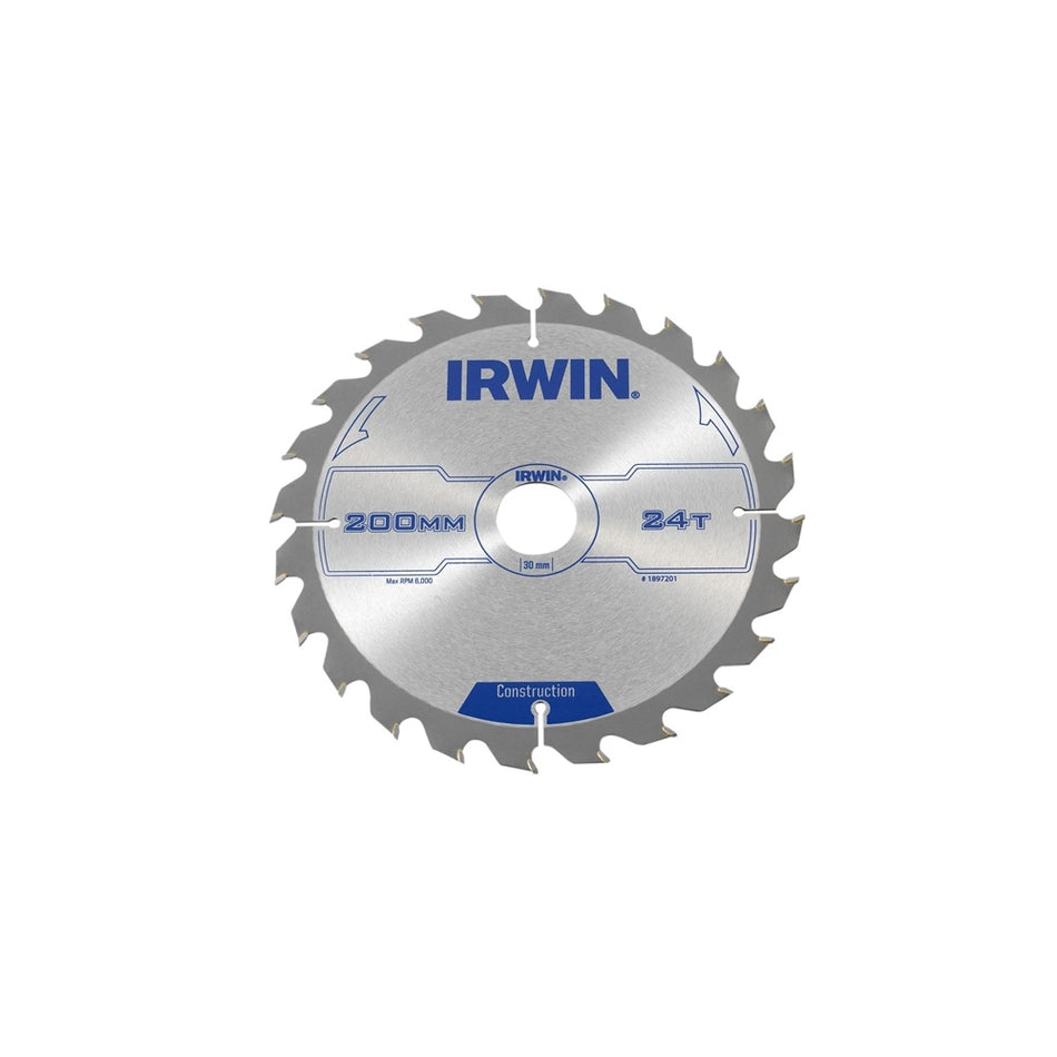 IRWIN Circular Saw Blade 200 x 30mm x 24T ATB