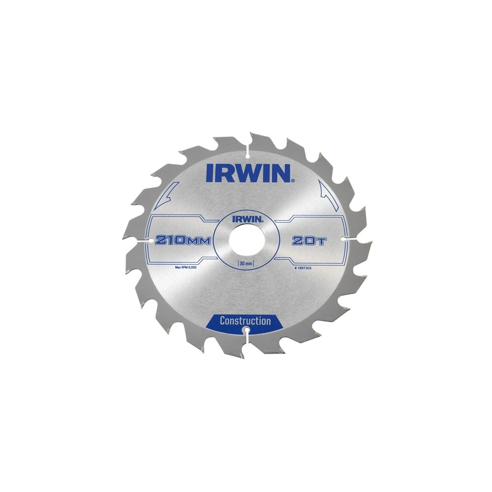 IRWIN Circular Saw Blade 210 x 30mm x 20T ATB