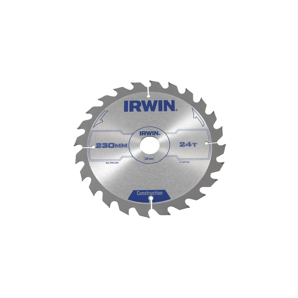 IRWIN Circular Saw Blade 230 x 30mm x 24T ATB