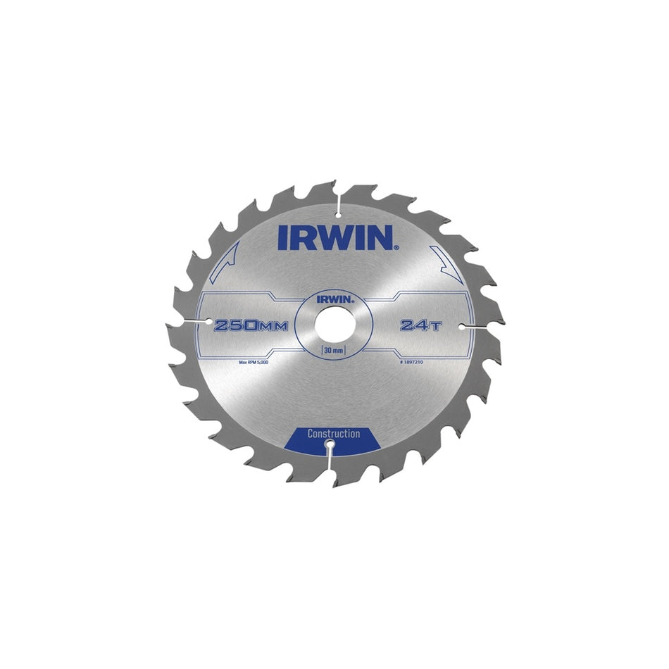 IRWIN Circular Saw Blade 250 x 30mm x 24T ATB
