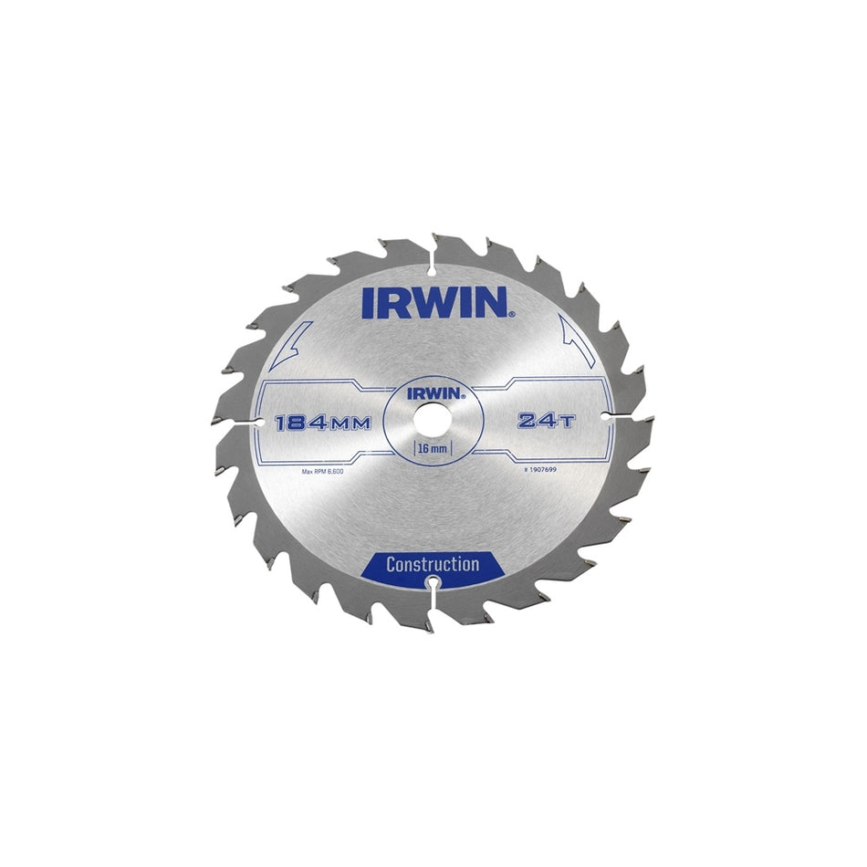 IRWIN Professional Circular Saw Blade 184 x 16mm x 24T - Wood