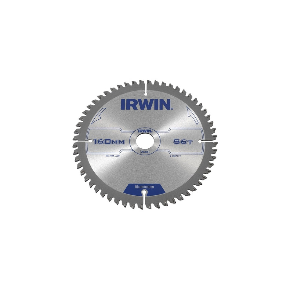 IRWIN Professional Circular Saw Blade 160 x 20mm x 56T - Aluminium