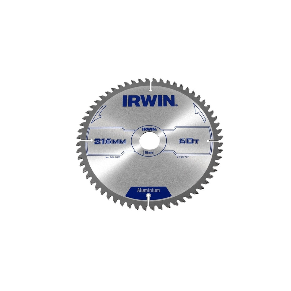 IRWIN Professional Circular Saw Blade 216 x 30mm x 60T - Aluminium