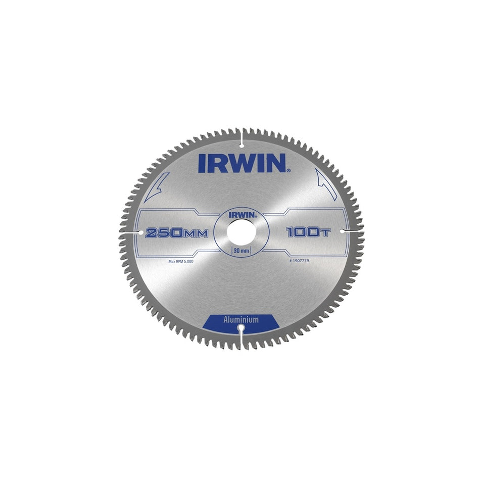 IRWIN Professional Circular Saw Blade 250 x 30mm x 100T - Aluminium