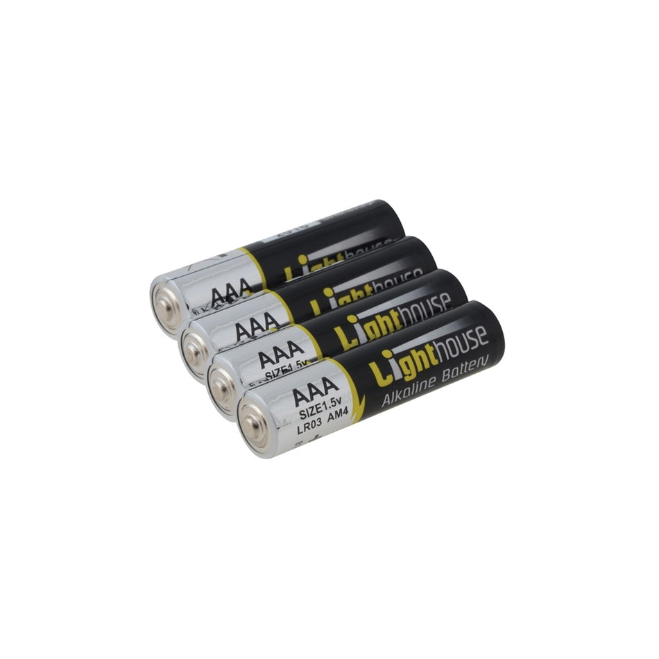 Lighthouse Alkaline Batteries AAA LR03 1120mAh Pack of 4