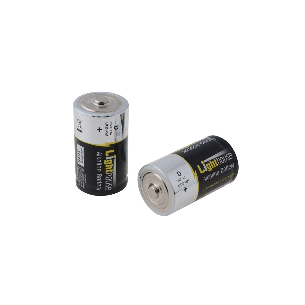 Lighthouse Alkaline Batteries D LR20 14800mAh Pack of 2