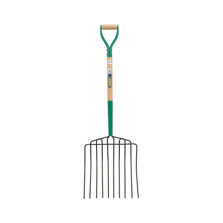 DRAPER 10 Prong Manure Fork with Wood Shaft and MYD Handle: Model No.AF10PSF/I